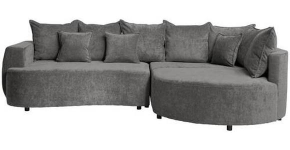 ECKSOFA in Chenille Grau  - Schwarz/Grau, Design, Kunststoff/Textil (307/194cm) - Carryhome