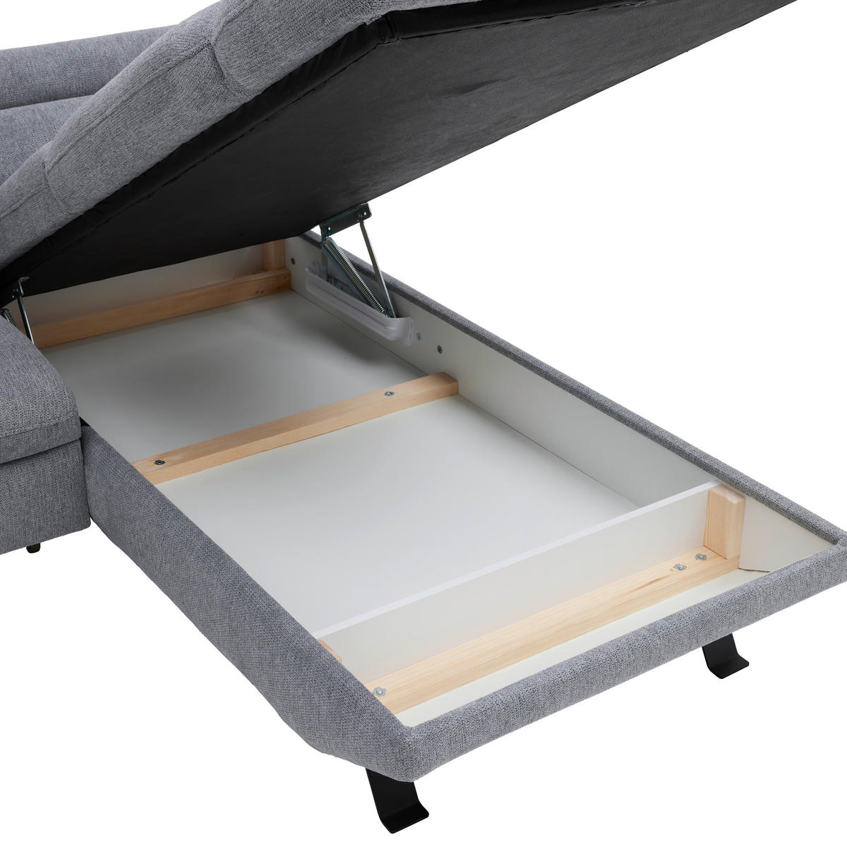 HÖRNSOFFA i vävt tyg grå  - grå/svart, Modern, metall/textil (198/257cm) - MID.YOU