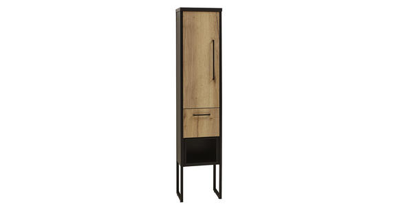 SEITENSCHRANK 30/128/30 cm - Eichefarben/Anthrazit, Design, Holzwerkstoff/Metall (30/128/30cm) - Dieter Knoll