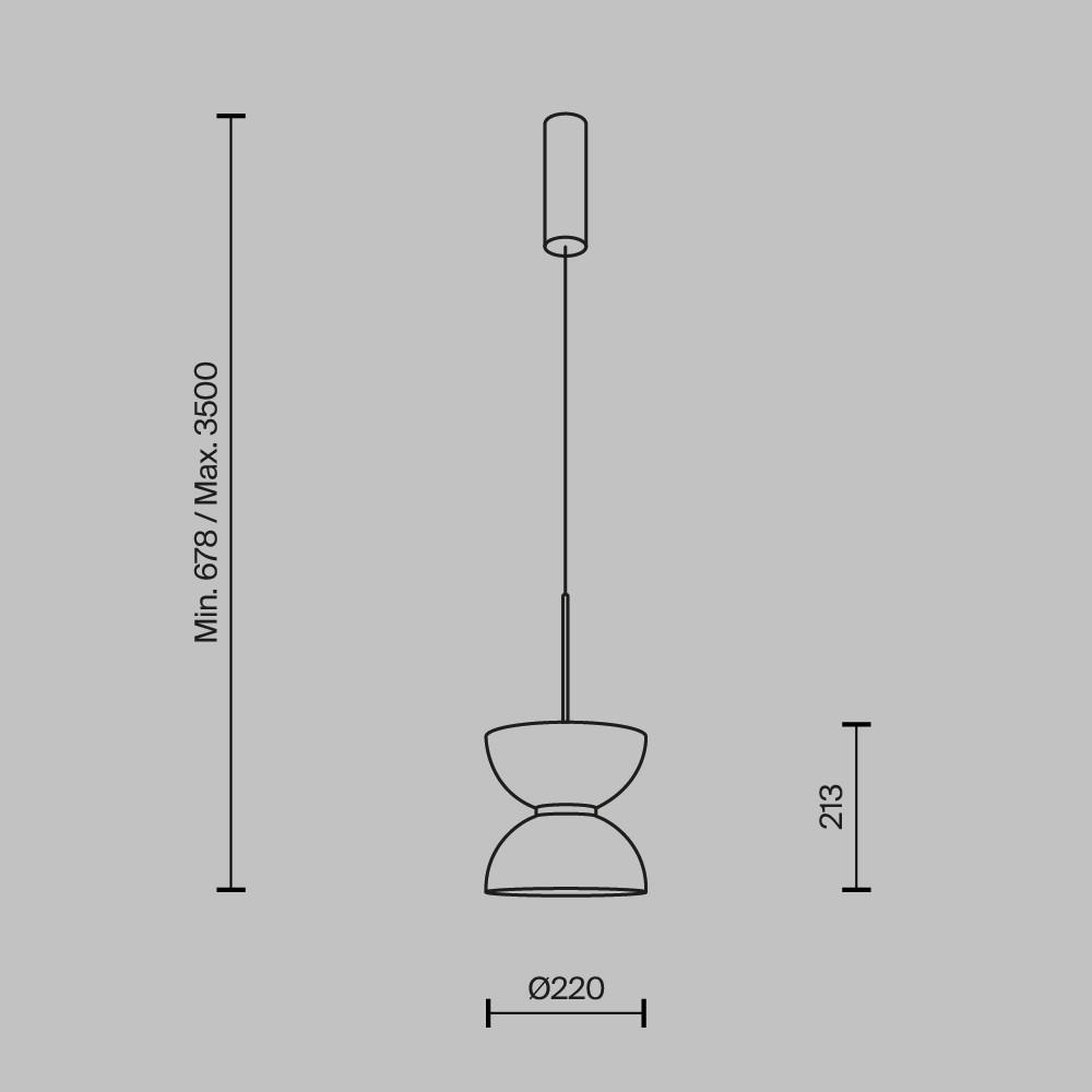 PENDELLEUCHTE 22/67,8 cm    - Schwarz, Modern, Glas/Metall (22/67,8cm) - MAYTONI
