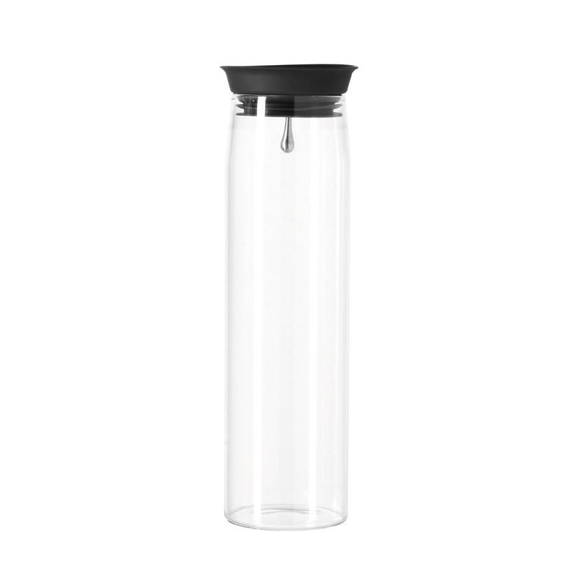 WASSERKARAFFE 1,1 l  Brioso  - Transparent/Schwarz, Basics, Glas/Kunststoff (19,50/31,00/27,50cm) - Leonardo