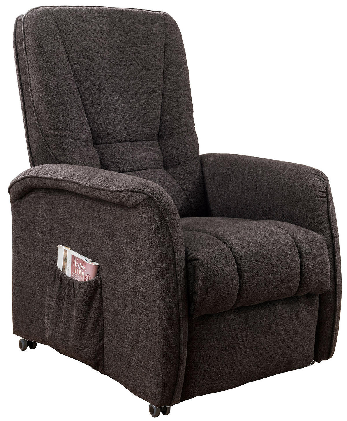 FERNSEHSESSEL in Struktur Dunkelbraun  - Dunkelgrün/Dunkelbraun, Design, Kunststoff/Textil (77/107/88cm) - Livetastic
