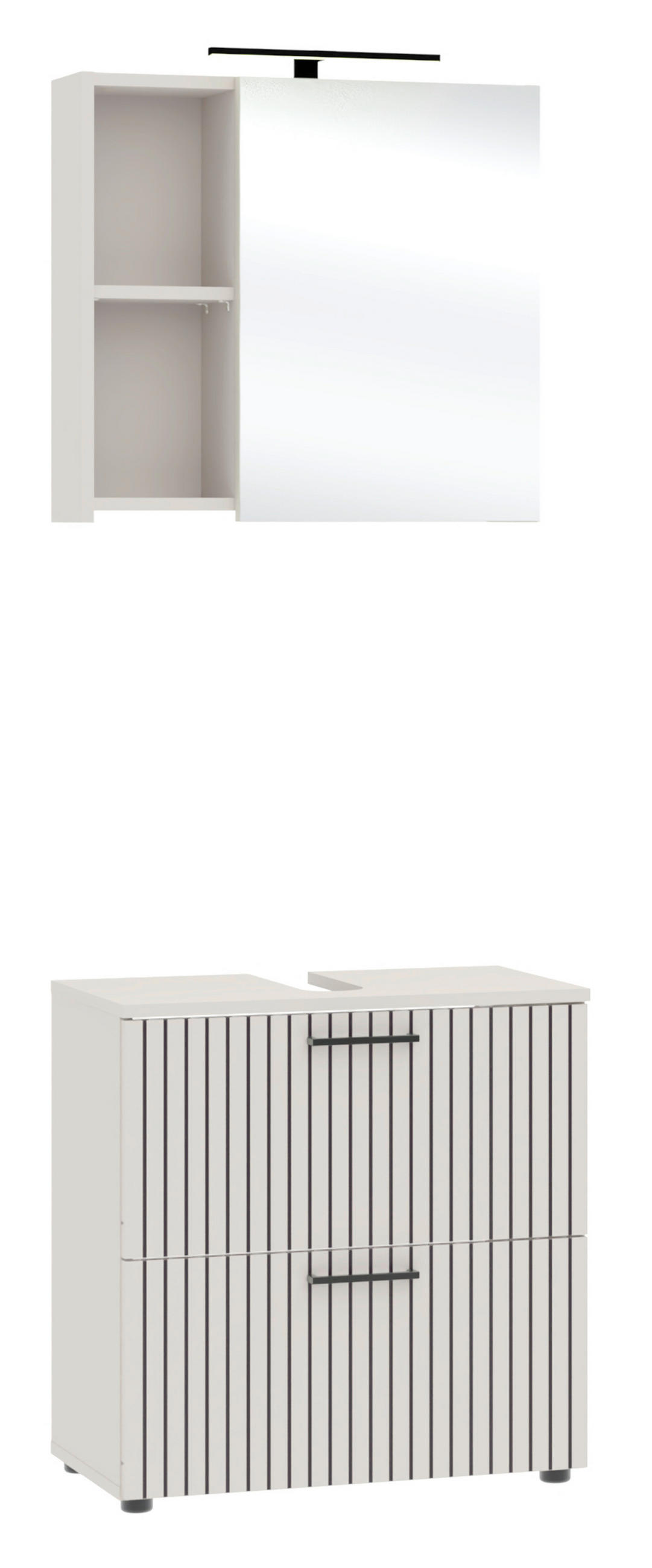 BADEZIMMER  in 60 cm  - Kaschmir/Schwarz, Trend, Glas/Holzwerkstoff (60cm) - Respekta