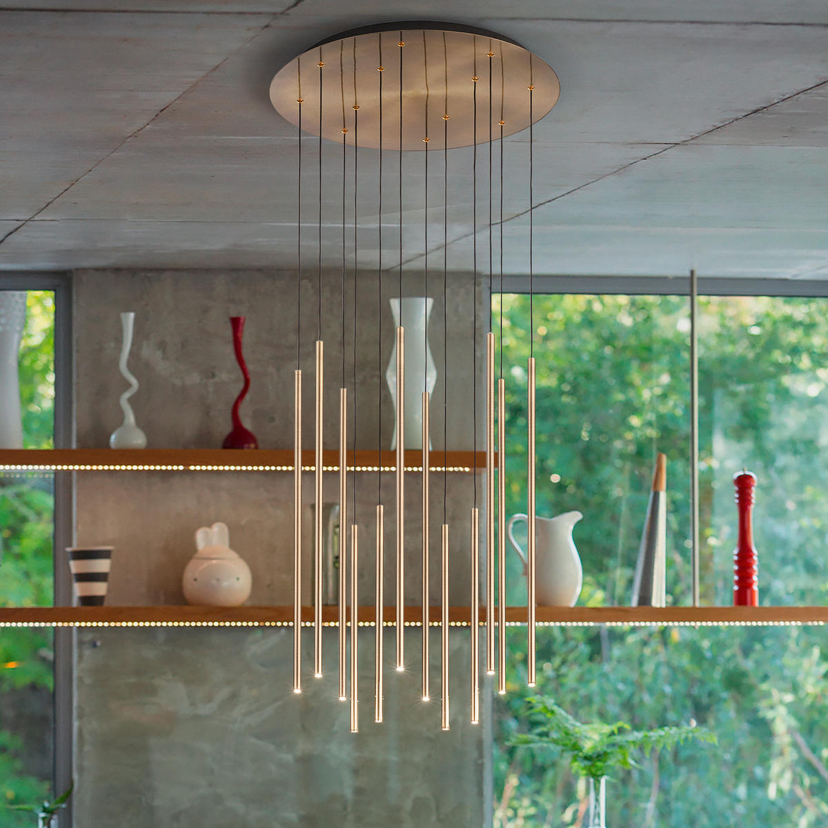 LED-HÄNGELEUCHTE Filo Ottone 60/105/150 cm   - Messingfarben, Design, Metall (60/105/150cm)