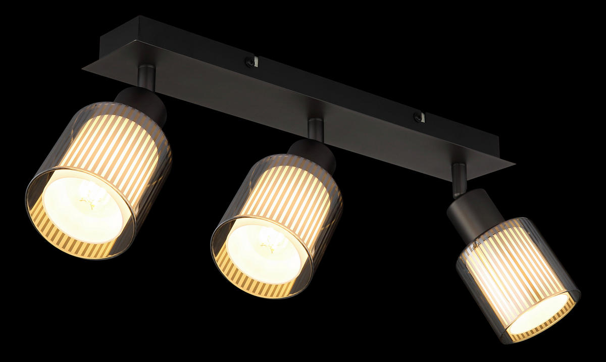 STRAHLER 41/8/18,6 cm   - Schwarzchrom/Weiß, Basics, Glas/Metall (41/8/18,6cm) - Globo