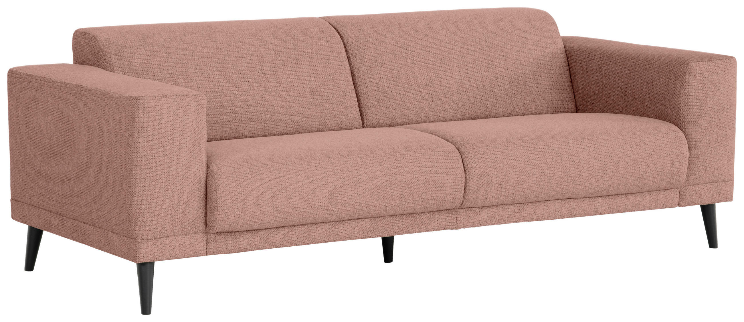 3-SITZER-SOFA in Webstoff Taupe  - Taupe/Schwarz, Design, Holz/Textil (218/77/93cm) - MID.YOU