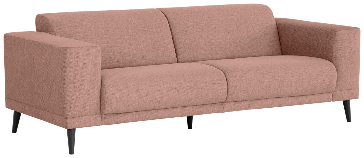 3-SITZER-SOFA in Webstoff Taupe  - Taupe/Schwarz, Design, Holz/Textil (218/77/93cm) - MID.YOU