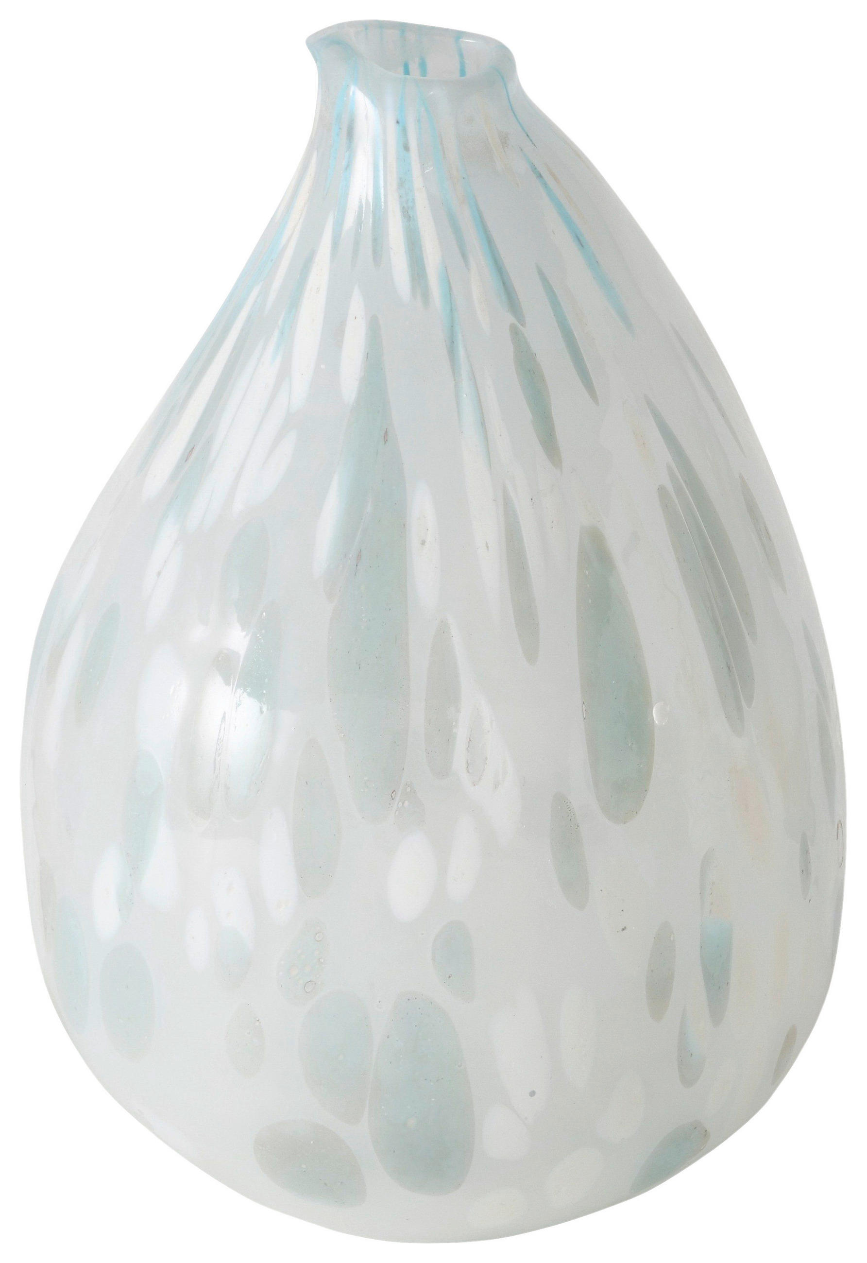VASE 22 cm  - Weiß/Hellblau, Basics, Glas (15/22cm)