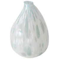 VASE 22 cm  - Weiß/Hellblau, Basics, Glas (15/22cm)