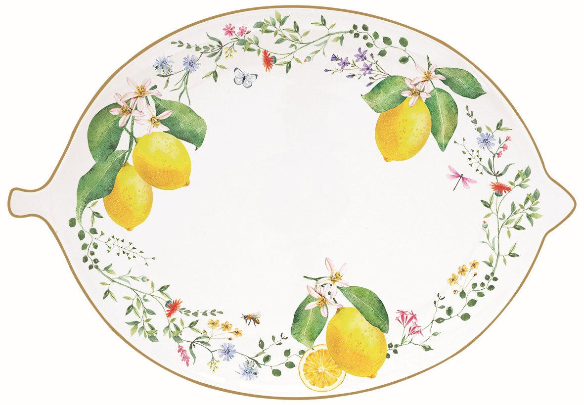 PLADENJ ZA SERVIRANJE     30/21.5/2 cm         - rumena/zelena, Basics, keramika (30/21.5/2cm)