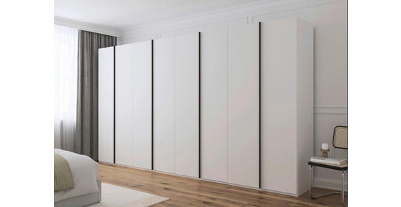 DREHTÜRENSCHRANK 400/223/61 cm,  in Weiß, 8-türig  - Graphitfarben/Weiß, Basics, Holzwerkstoff/Metall (400/223/61cm) - Novel