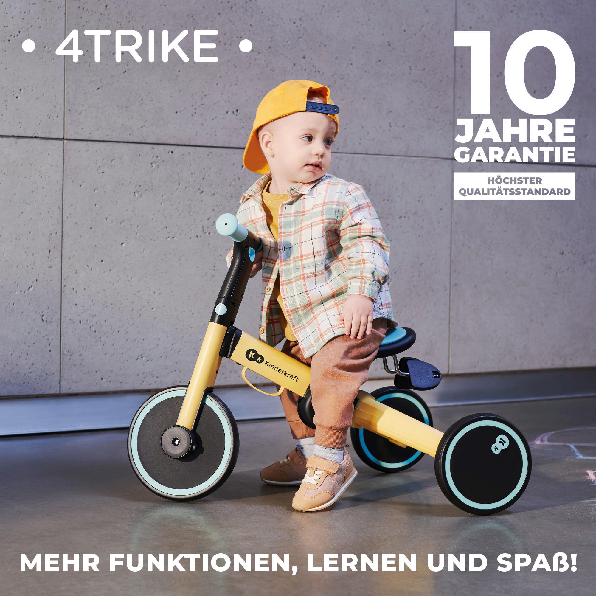 Thumbnail - Kinderkraft Dreirad 4Trike, Gelb, Metall, Kunststoff, 44.5x49x69 cm, Outdoor Spielzeug, Kinderfahrzeuge, Dreiräder