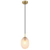 HÄNGELEUCHTE 15/120 cm    - Weiss/Goldfarben, Basics, Glas/Textil (15/120cm) - Globo