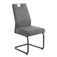 SCHWINGSTUHL 1 Stück mit Griff Webstoff  - Anthrazit/Schwarz, MODERN, Textil/Metall (47/100/64cm) - P & B
