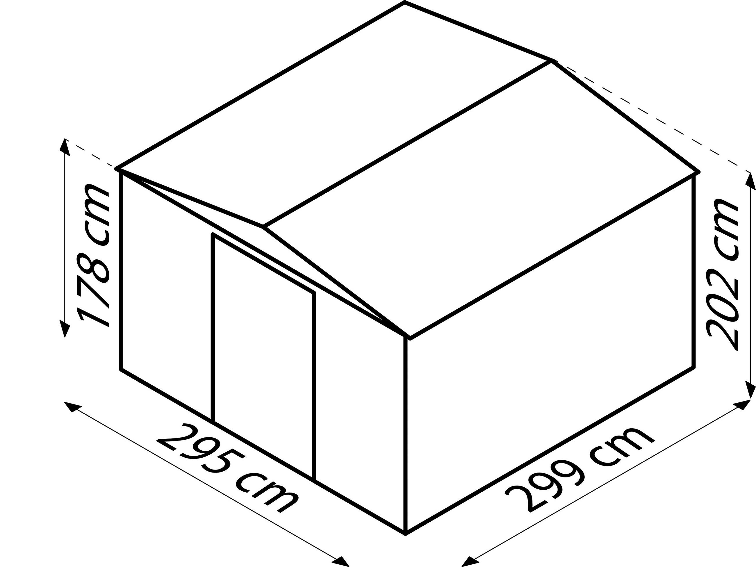 GERÄTEHAUS 308/202/309 cm  - Anthrazit, Basics, Metall (308/202/309cm)