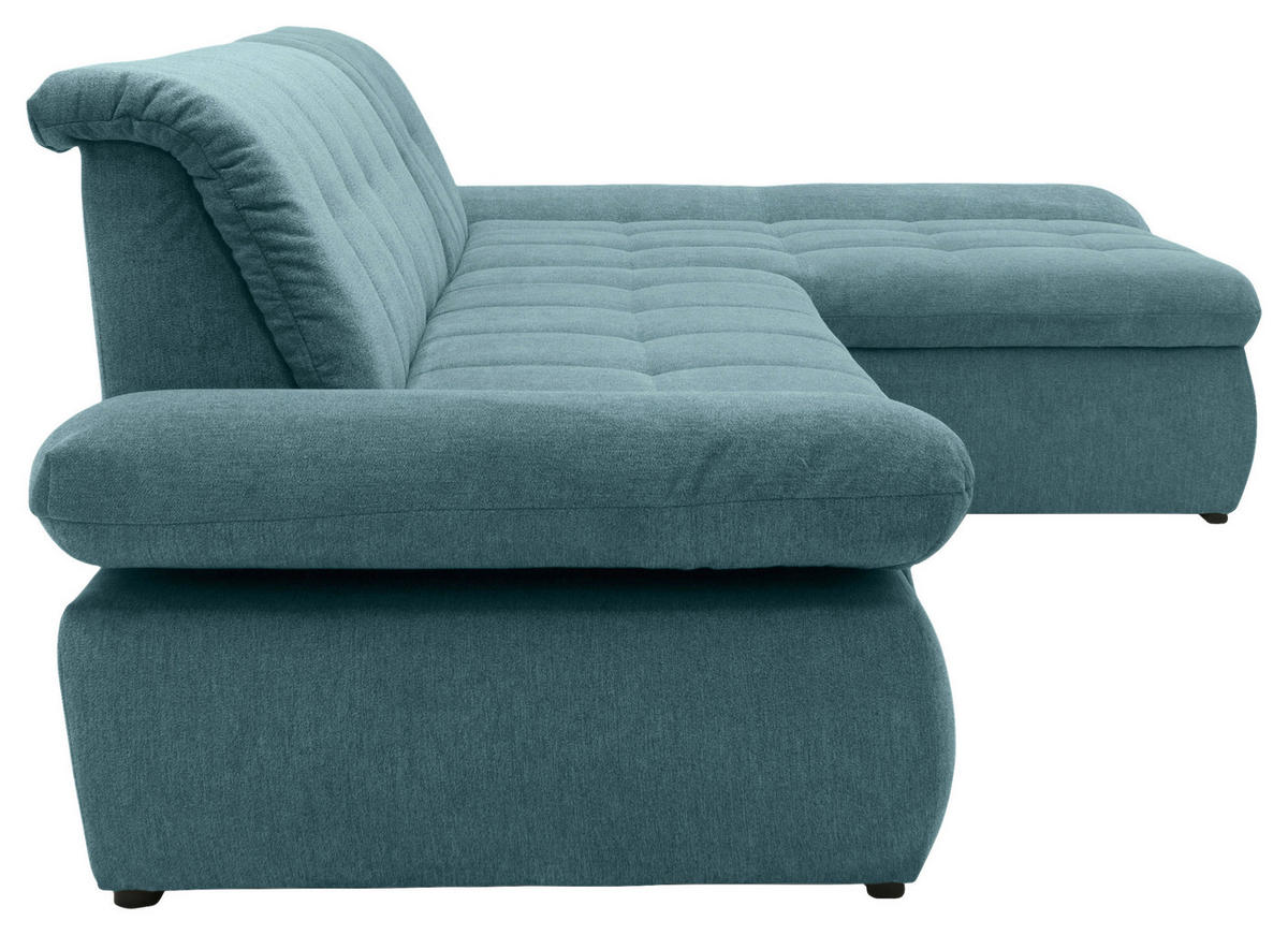 ECKSOFA MORIC - Chromfarben/Petrol, KONVENTIONELL, Textil/Metall (300/172cm) - MID.YOU