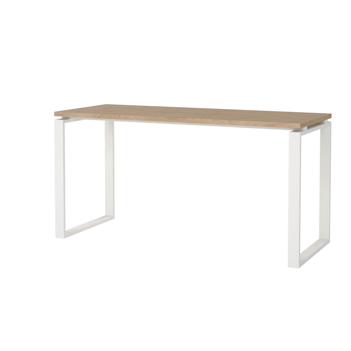SCHREIBTISCH 150/60/75,6 cm  in Eichefarben  - Eichefarben/Weiß, MODERN, Holzwerkstoff/Metall (150/60/75,6cm) - MID.YOU