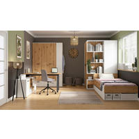 BETT 100/200 cm  in Weiss, Eiche Artisan   - Weiss/Eiche Artisan, Konventionell, Holzwerkstoff (100/200cm) - Xora