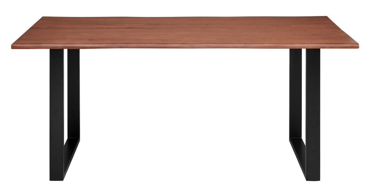 JEDÁLENSKÝ STÔL, akácia, čierna, farba vlašského orecha, 180/90/76 cm - čierna/farba vlašského orecha, Modern, kov/drevo (180/90/76cm) - P & B
