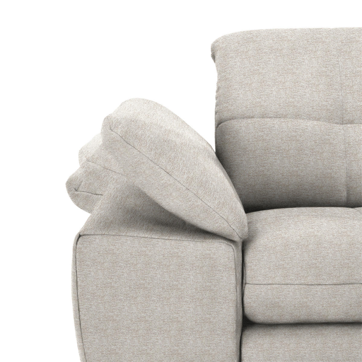 CANAPÉ D'ANGLE in Webstoff Beige  - Beige/Schwarz, Design, Textil/Metall (265/180cm) - Carryhome