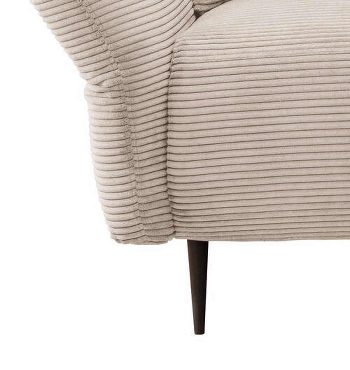 ECKSOFA in Cord Beige  - Beige/Schwarz, Design, Textil/Metall (294/256cm) - Livetastic