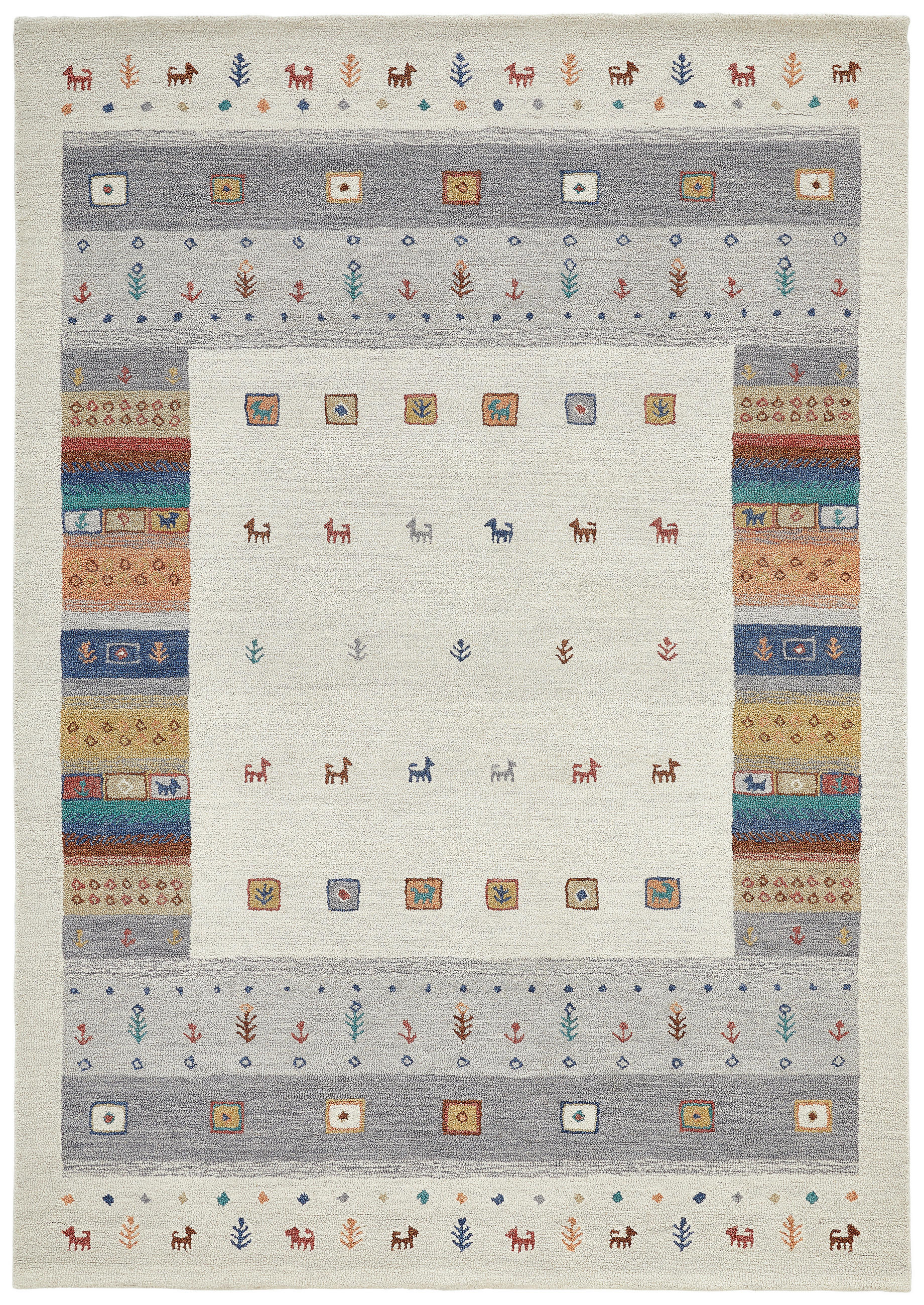 TUFTTEPPICH 160/230 cm EDITION ALKATIF NOMAD Multicolor, Silberfarben  - Silberfarben/Multicolor, Basics, Textil (160/230cm) - Cazaris