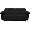 3-SITZER-SOFA Echtleder Schwarz  - Schwarz, Design, Leder/Metall (210/79/104cm) - Belluti