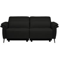 3-SITZER-SOFA Echtleder Schwarz  - Schwarz, Design, Leder/Metall (210/79/104cm) - Belluti