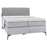 BOXSPRINGBETT 120/200 cm  in Grau, Hellgrau  - Hellgrau/Schwarz, Design, Textil/Metall (120/200cm) - Hom`in