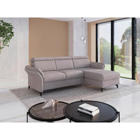 ECKSOFA GLENDALE E Silberfarben Chenille  - Silberfarben/Schwarz, KONVENTIONELL, Textil/Metall (253/166cm) - Sit & More
