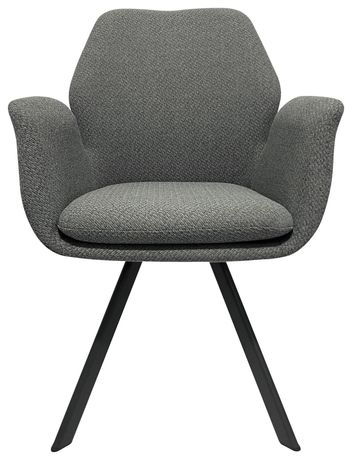 ARMLEHNSTUHL  in Eisen Webstoff  - Schwarz/Grau, Design, Textil/Metall (60/86,5/60cm) - Novel