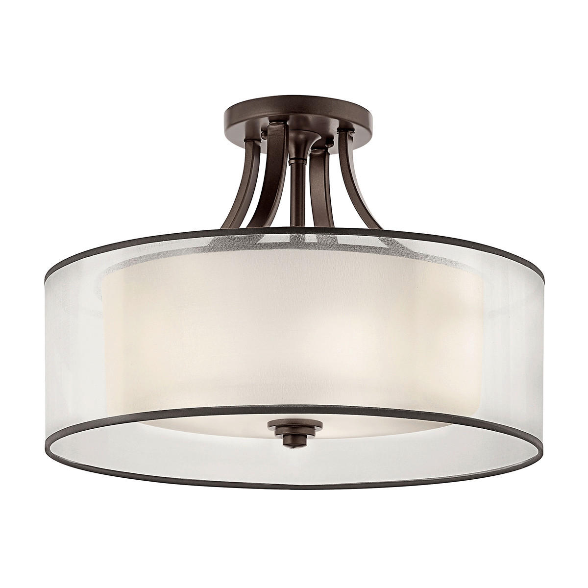 DECKENLEUCHTE Elstead Lacey 50.8/33.7 cm   - Bronzefarben, KONVENTIONELL, Glas/Metall (50.8/33.7cm) - Elstead Lighting