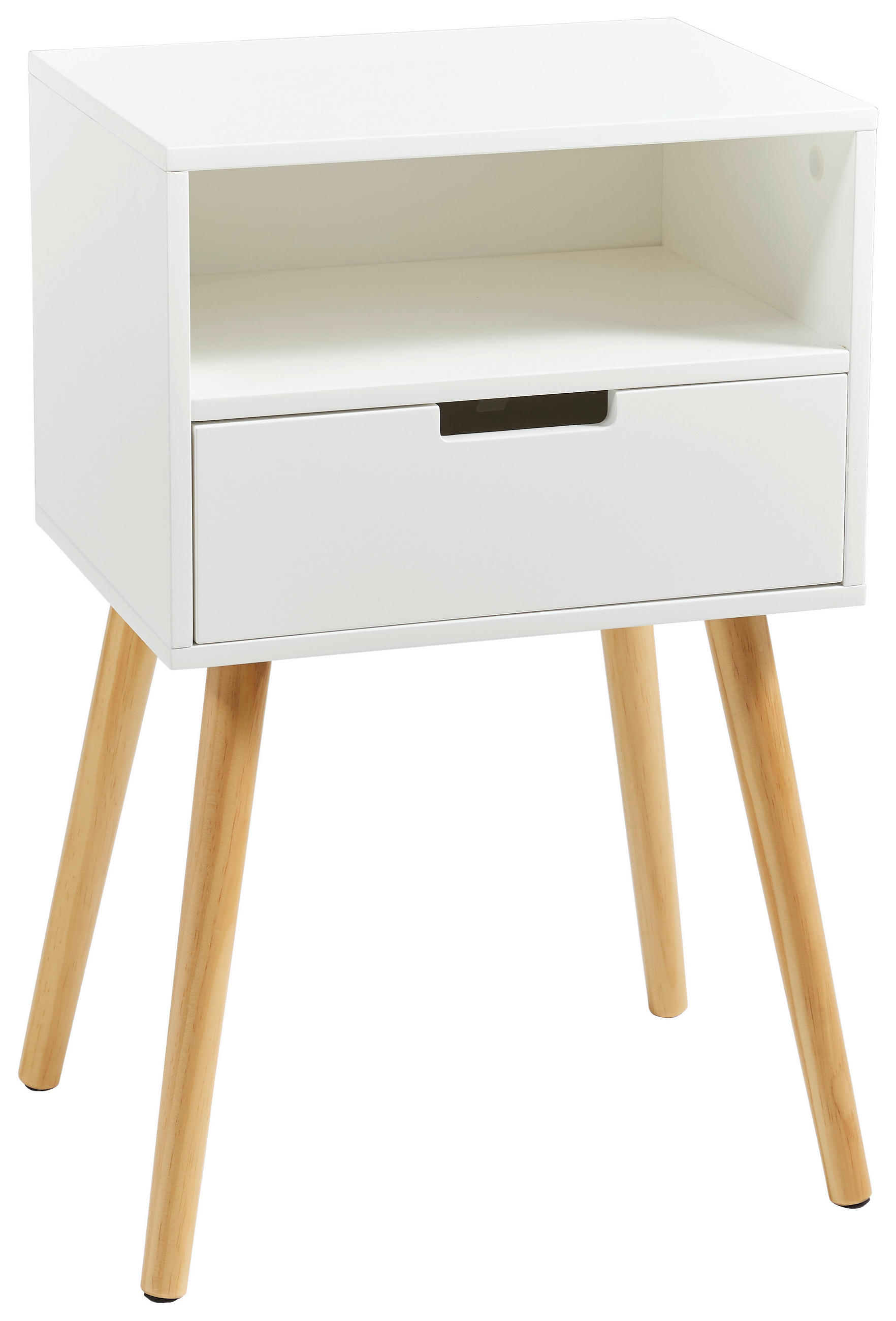 Xora NOČNÝ STOLÍK, borovica, biela, prírodná farba, 40/63,5/30 cm