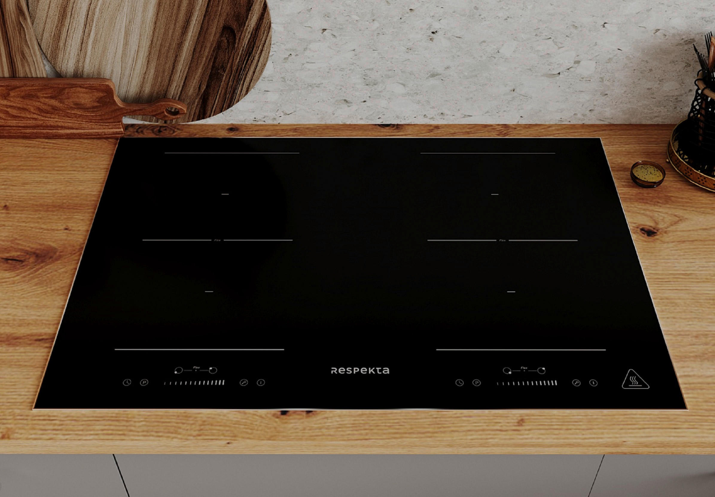 INDUKTIONSKOCHFELD KM8800IF-28  - Schwarz, Trend, Glas/Metall (77/6cm) - Respekta