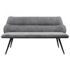 SITZBANK 163/67/85 cm Struktur Grau  - Schwarz/Grau, MODERN, Textil/Metall (163/67/85cm) - MID.YOU