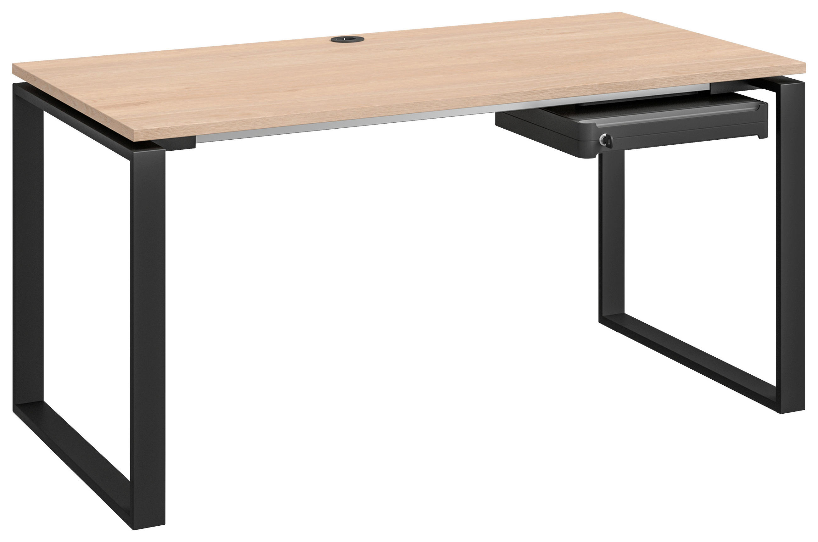 JUGENDSCHREIBTISCH 160/80/72 cm in verschiedenen Holz-Dekoren erhältlich, abschließbar  - Eichefarben/Anthrazit, Design, Holzwerkstoff/Metall (160/80/72cm) - Cantus