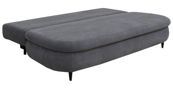 SCHLAFSOFA Webstoff, Plüsch Grau  - Schwarz/Grau, Design, Holz/Textil (213/89/105cm) - Novel