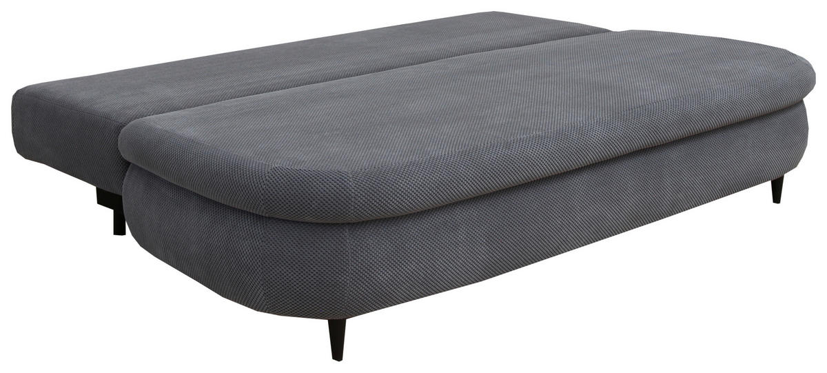 SCHLAFSOFA in Webstoff, Plüsch Grau  - Schwarz/Grau, Design, Holz/Textil (213/89/105cm) - Novel