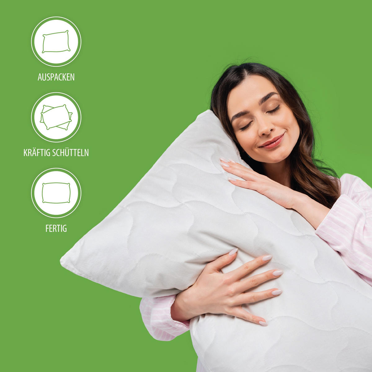 Set Cu Pilotă Și Pernă 140x200/70x90 cm  - alb, Basics, textil (140x200/70x90cm)