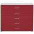 KOMMODE Rot, Weiß - Chromfarben/Rot, Design, Kunststoff (100/84/39,5cm) - Carryhome