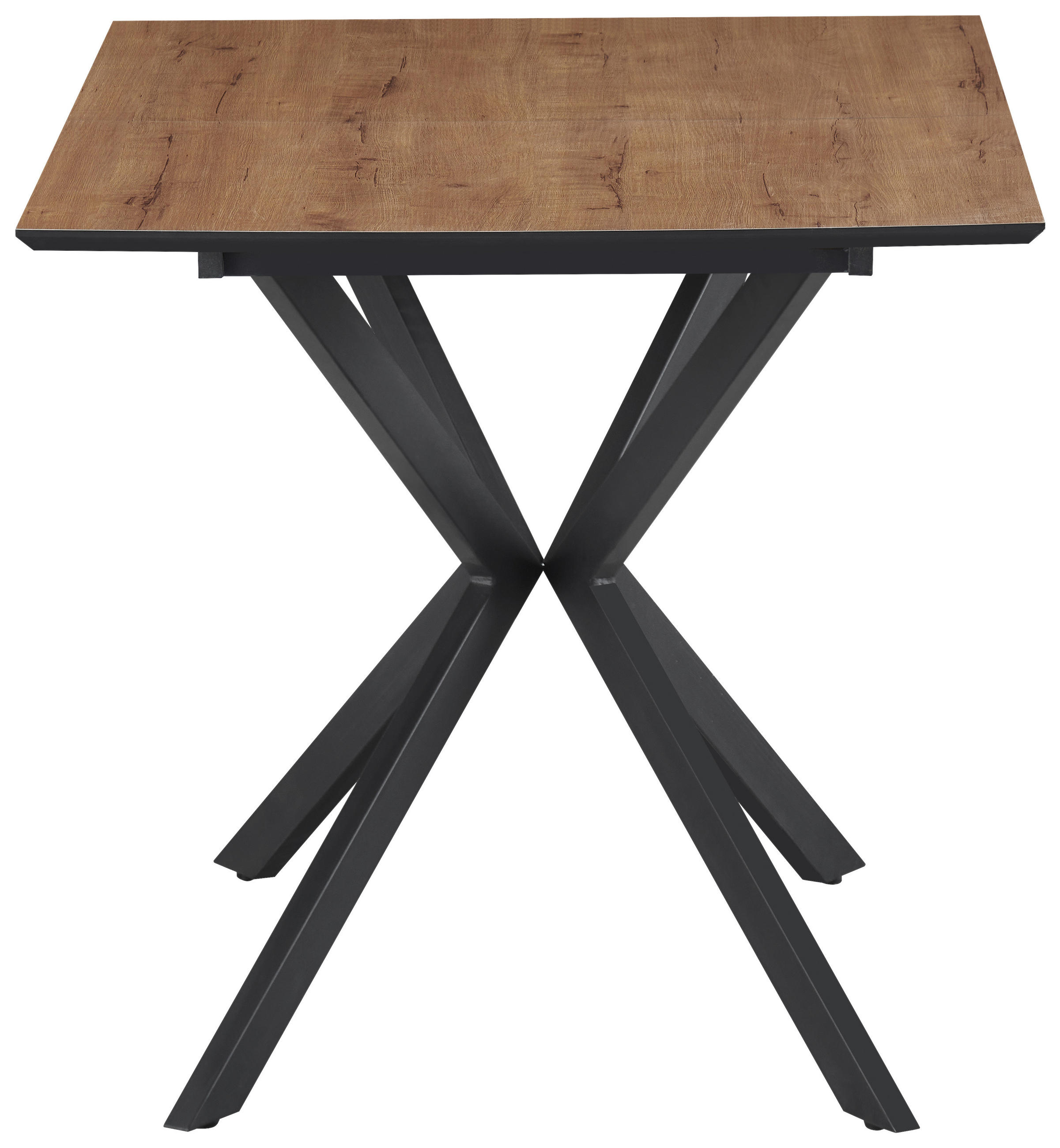 ESSTISCH in Metall, Holzwerkstoff  - Eichefarben/Schwarz, KONVENTIONELL, Holzwerkstoff/Metall (120-160/76/80cm) - MID.YOU