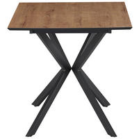 JEDÁLENSKÝ STÔL, farba duba, 120-160/76/80 cm - čierna/farba duba, Konventionell, kov/kompozitné drevo (120-160/76/80cm) - MID.YOU