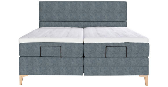 BOXSPRINGBETT 180/200 cm  in Dunkelgrau  - Eichefarben/Dunkelgrau, KONVENTIONELL, Holz/Textil (180/200cm) - Voleo