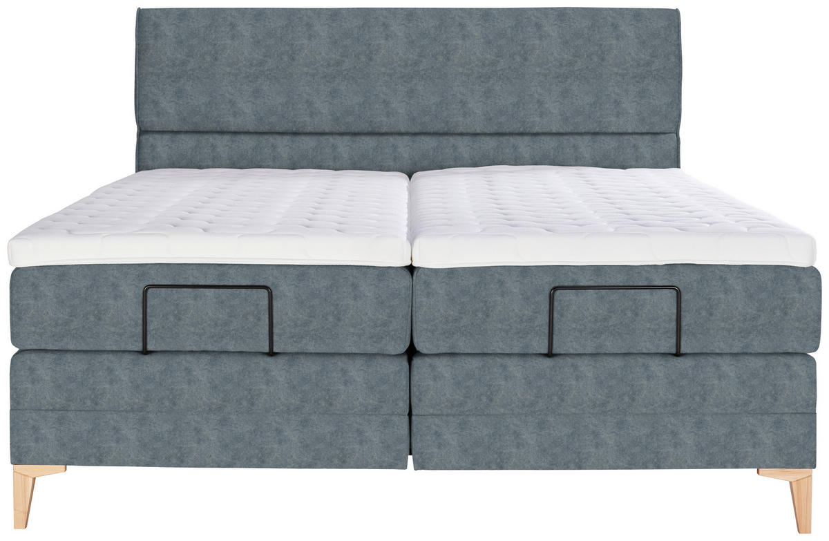 BOXSPRINGBETT 180/200 cm  in Dunkelgrau  - Eichefarben/Dunkelgrau, Konventionell, Holz/Textil (180/200cm) - Voleo