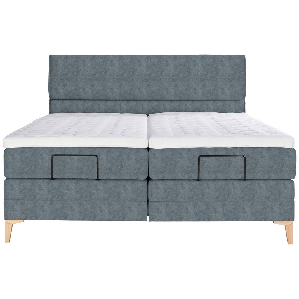 Thumbnail - Voleo Boxspringbett, Dunkelgrau, Textil, H3, 7-Zonen, Höhe ca. 19 cm, 180x200 cm, Über- und Sondergrößen erhältlich, gep...