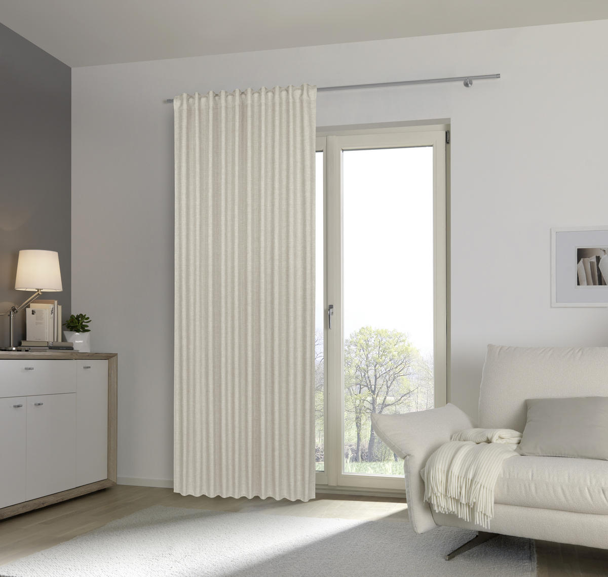 GOTOVA ZAVESA bež - bež, Osnovno, tekstil (140/245cm) - Boxxx