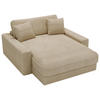 XXL-SESSEL Cord Beige    - Beige/Schwarz, MODERN, Kunststoff/Textil (160/87/190cm) - Carryhome