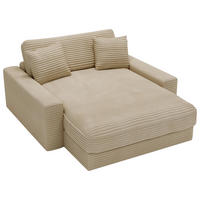 XXL-SESSEL in Cord Beige  - Beige/Schwarz, Modern, Kunststoff/Textil (160/87/190cm) - Carryhome