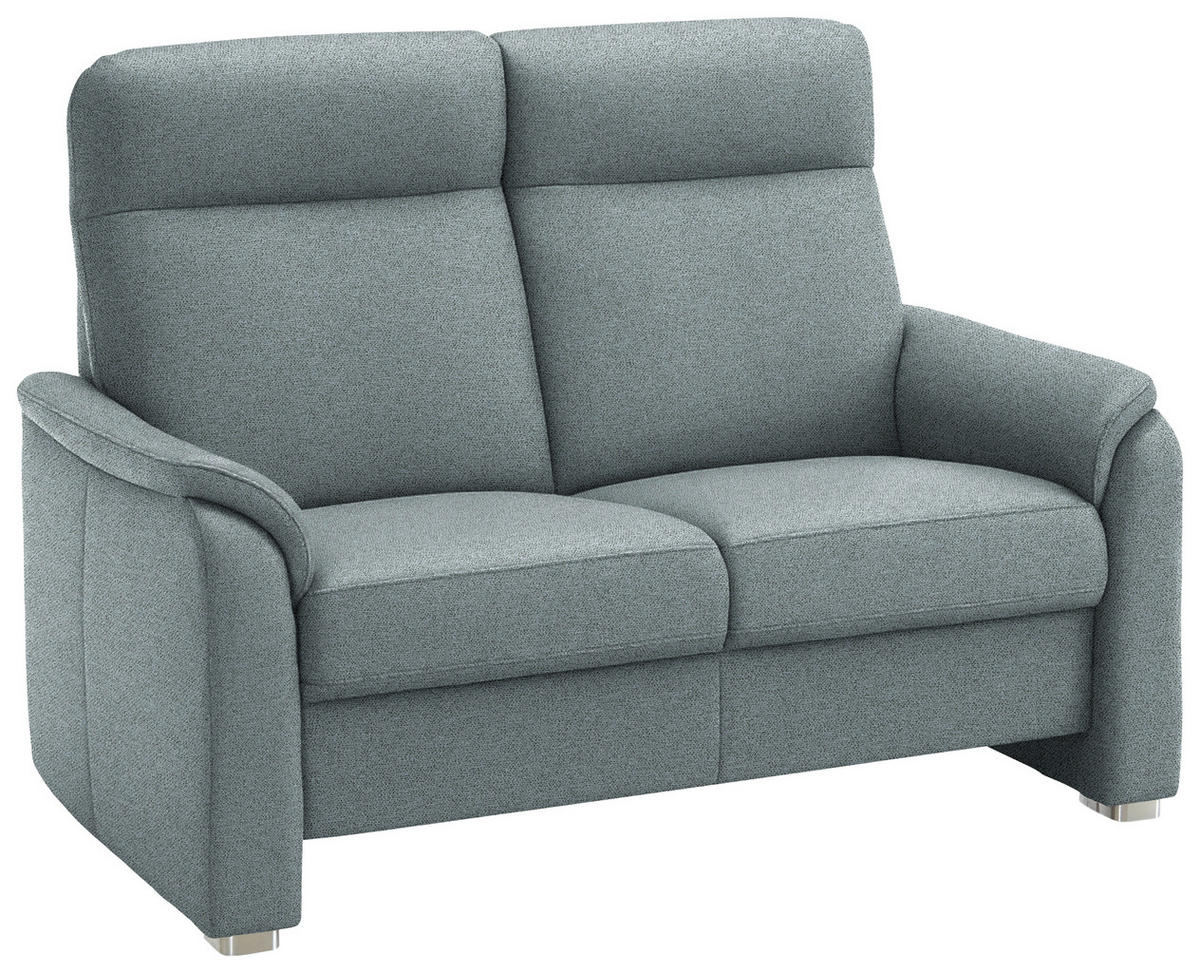 2-SITZER-SOFA Flachgewebe Graublau  - Graublau/Alufarben, Konventionell, Textil/Metall (156/107/95cm) - Beldomo Comfort