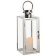 LATERNE - Chromfarben/Silberfarben, LIFESTYLE, Glas/Metall (12/30/12cm) - Ambia Home